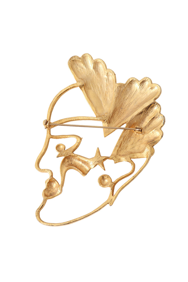 figural face brooch back @ Recess LA