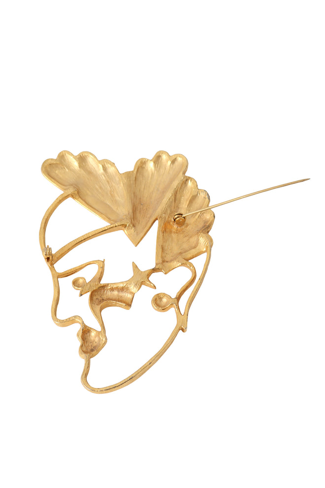figural face brooch pin open @ Recess LA