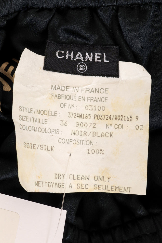 Vintage Chanel Quilted Silk Utility Skirt label @ Recess LA