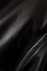 Vintage Gianni Versace Shearling Collar Leather Trench scuff @ Recess LA