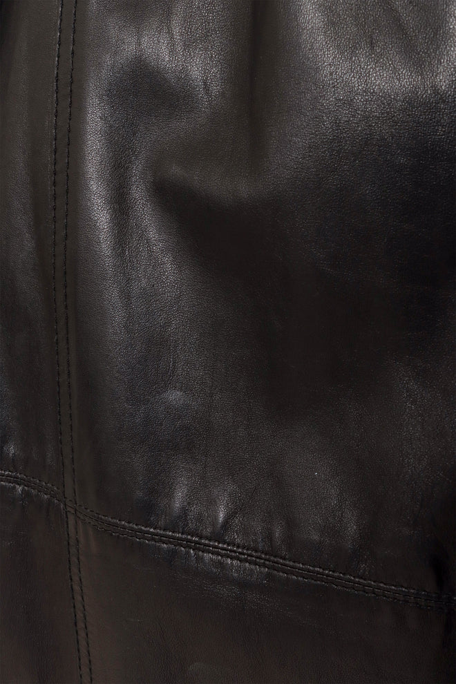 Vintage Gianni Versace Shearling Collar Leather Trench discoloration @ Recess LA