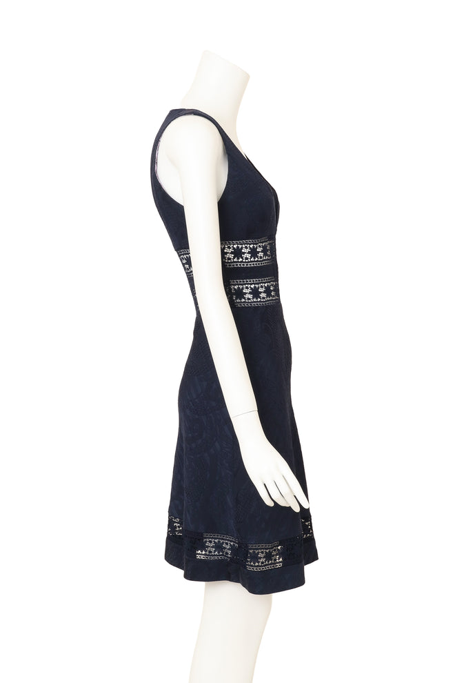 Christian Lacroix Lace Inset Sweetheart Dress on mannequin side @ Recess LA