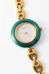 Watch and bezel box set by Gucci face close @ Recess LA