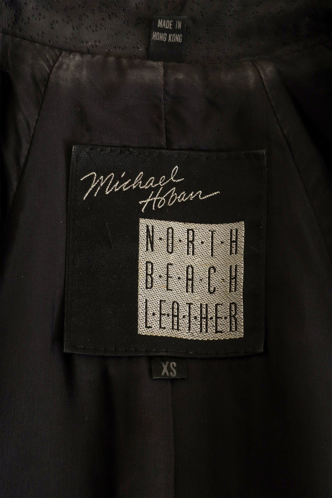 Vintage North Beach Textured Leather Moto Dress label @ Recess LA