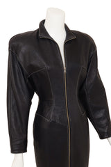 Vintage North Beach Textured Leather Moto Dress on mannequin close @ Recess LA