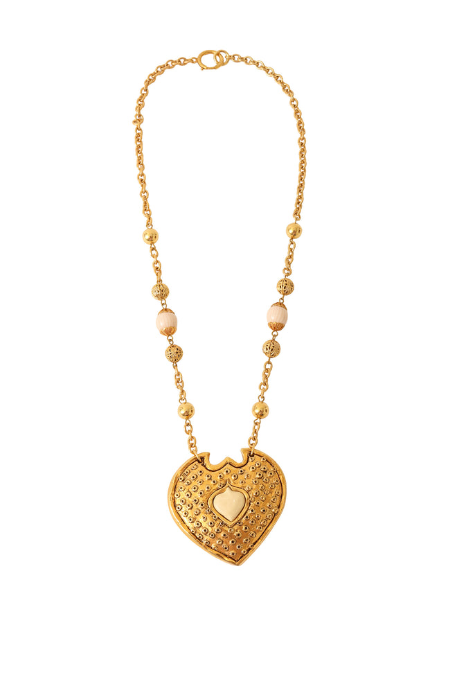 Heart shield pendant necklace @ Recess LA