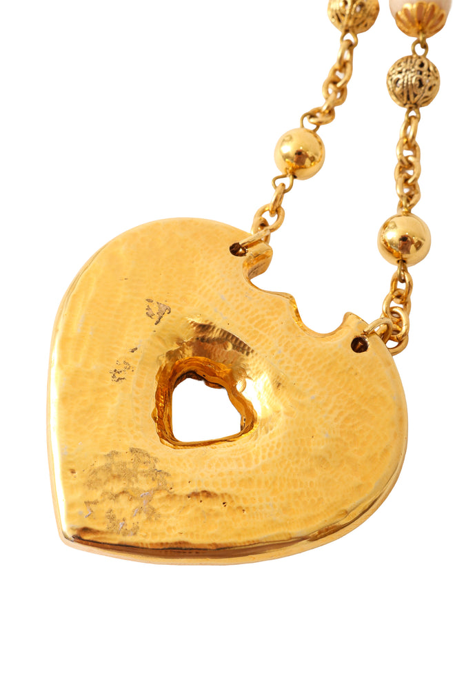 Heart shield pendant necklace back tarnish @ Recess LA