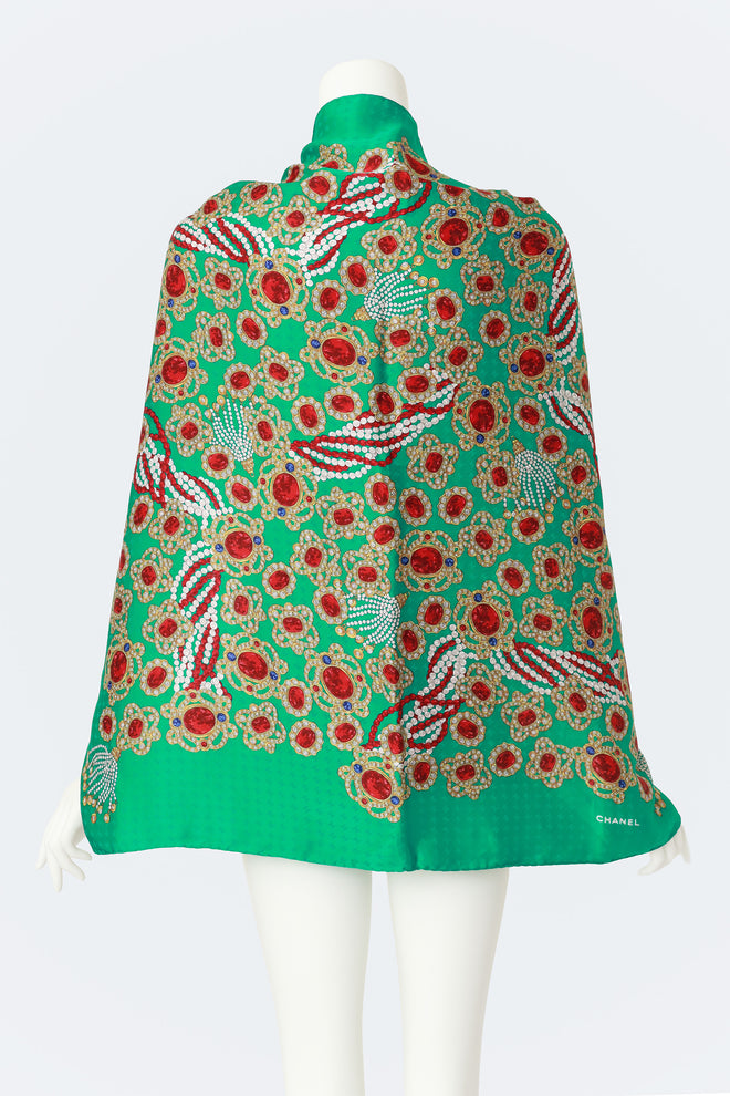 Filigree Jewel Logo Scarf on mannequin back @   Recess LA