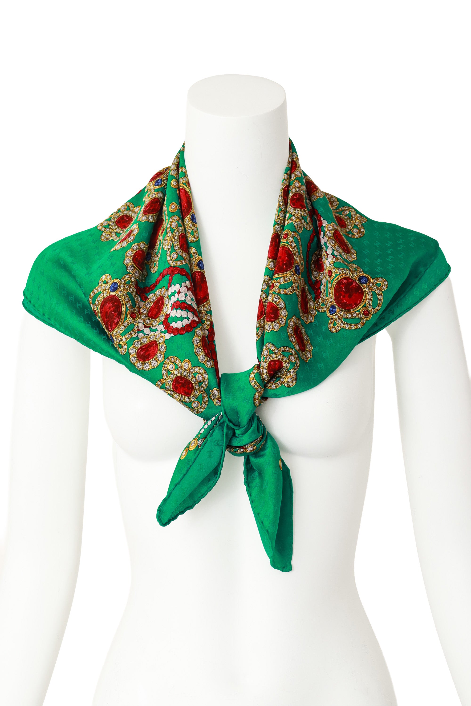 Filigree Jewel Logo Scarf on mannequin @   Recess LA