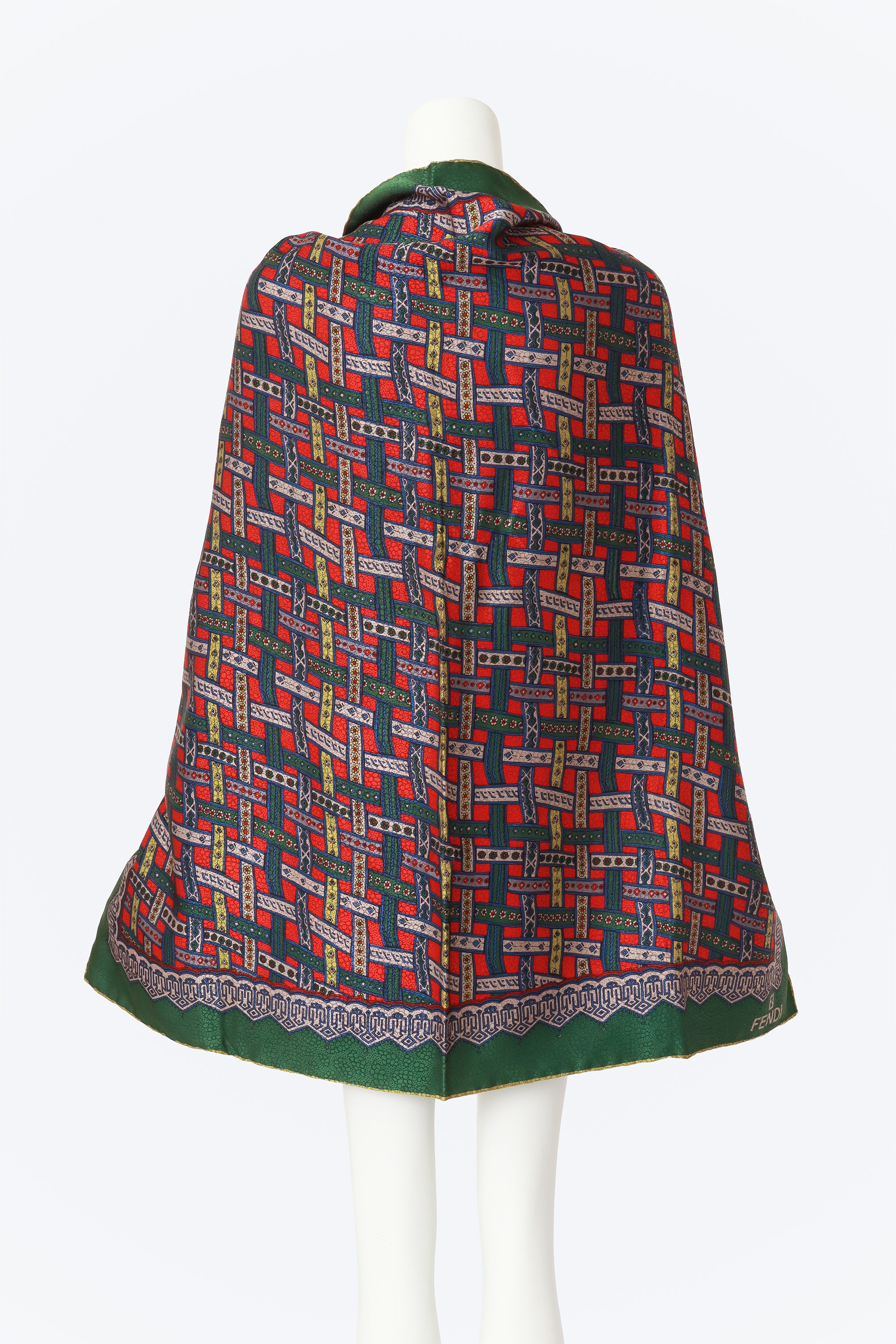 floral print silk scarf by Fendi on mannequin back @ Recess LA