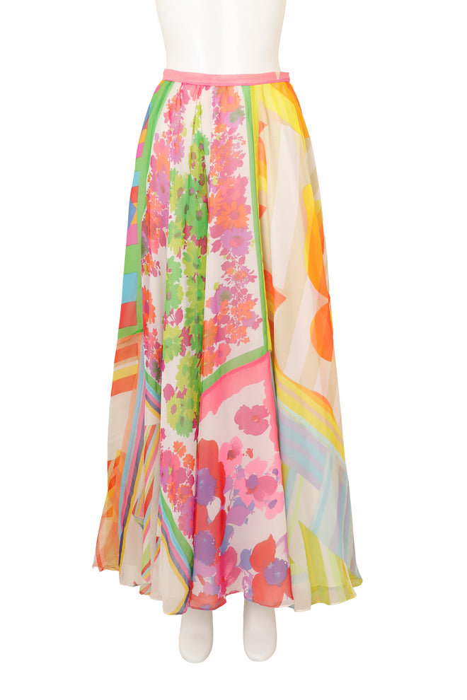 Vintage La Vetta Floral Skirt, Top & Scarf Set on mannequin skirt only @ Recess LA