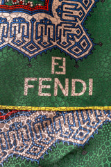 floral print silk scarf by Fendi logo @ Recess LA