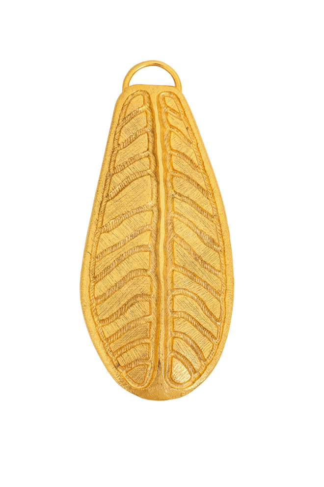 Vintage Sonia Rykiel Large Carved Leaf Pendant @ Recess LA