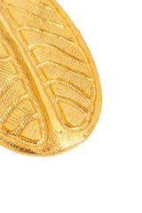 Vintage Sonia Rykiel Large Carved Leaf Pendant close @ Recess LA