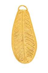 Vintage Sonia Rykiel Large Carved Leaf Pendant back @ Recess LA