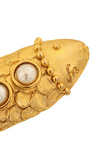 Vintage Sonia Rykiel Pearl Fish Brooch face close @ Recess LA