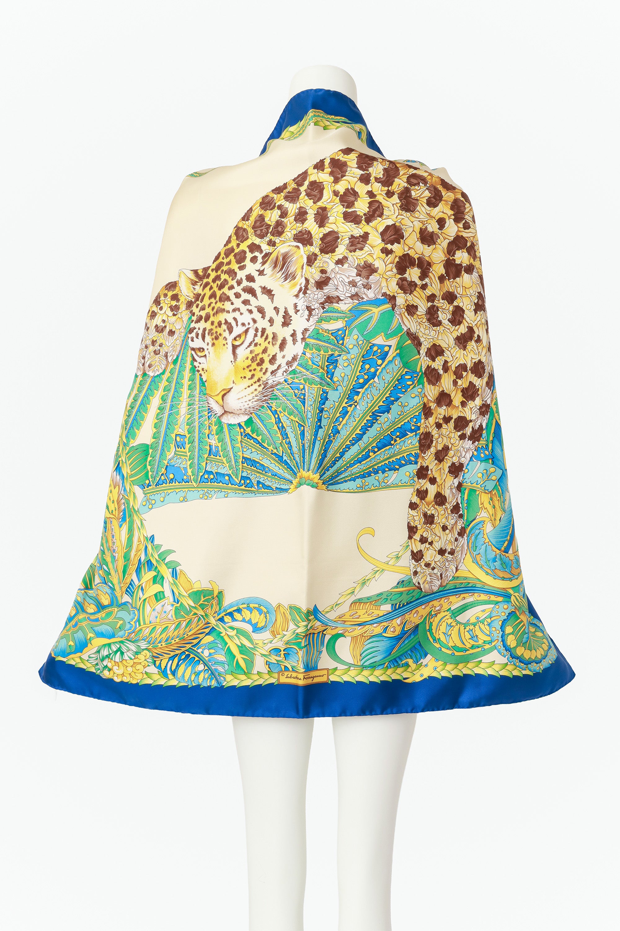 leopard printed scarf by Ferragamo on mannequin back @ Recess LA