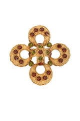 Unsigned Vintage Crystal Rope Maltese Cross Brooch @ Recess LA