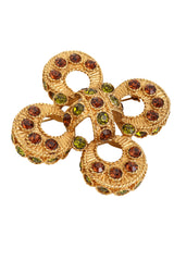 Unsigned Vintage Crystal Rope Maltese Cross Brooch side angle @ Recess LA