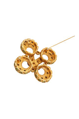 Unsigned Vintage Crystal Rope Maltese Cross back of brooch @ Recess LA