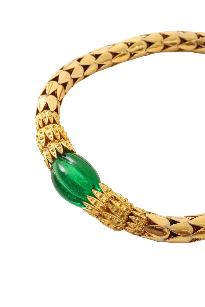 Scale Chain Cabochon Collar glass close @ Recess LA