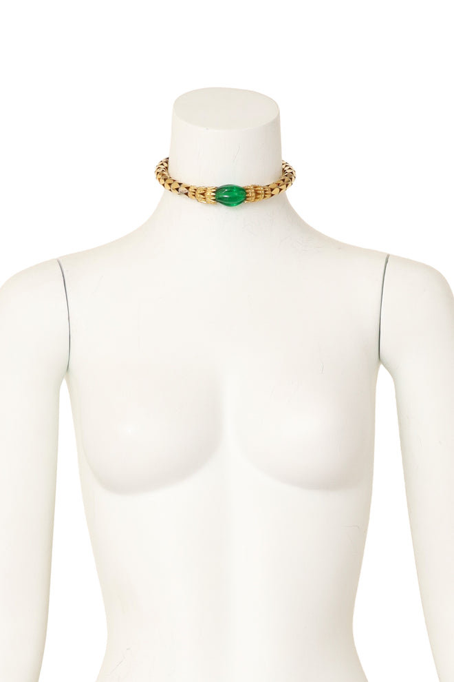 Scale Chain Cabochon Collar on mannequin @ Recess LA