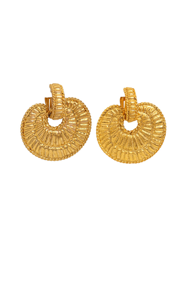 Vintage Sonia Rykiel Textured Scallop Drop Earrings @ Recess LA