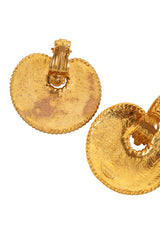 Vintage Sonia Rykiel Textured Scallop Drop Earrings backs close @ Recess LA
