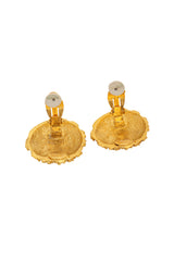 Vintage Sonia Rykiel Crystal Dome Button Earrings backs open @ Recess LA