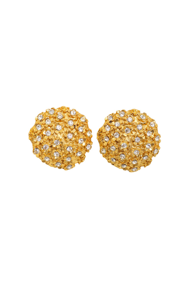 Vintage Sonia Rykiel Crystal Dome Button Earrings @ Recess LA