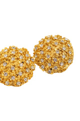 Vintage Sonia Rykiel Crystal Dome Button Earrings close @ Recess LA
