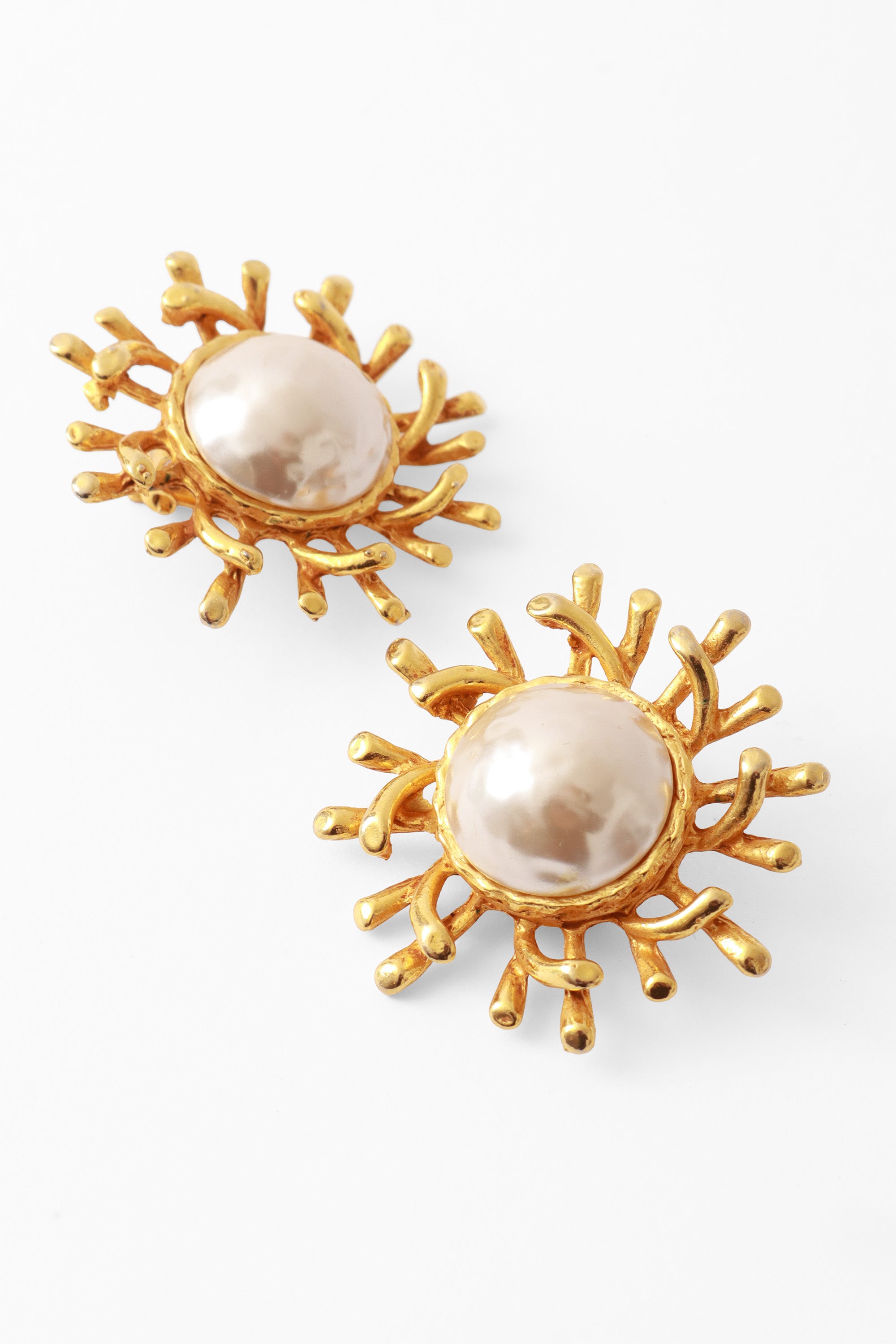 sun button earrings by Philippe Ferrandis close @ Recess LA