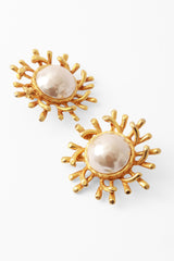sun button earrings by Philippe Ferrandis close @ Recess LA