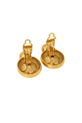 Vintage Sonia Rykiel Ruby Crystal Drop Button Earrings backs open @ Recess LA