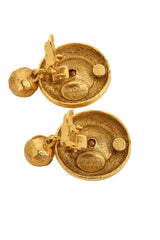 Vintage Sonia Rykiel Ruby Crystal Drop Button Earrings signatures @ Recess LA