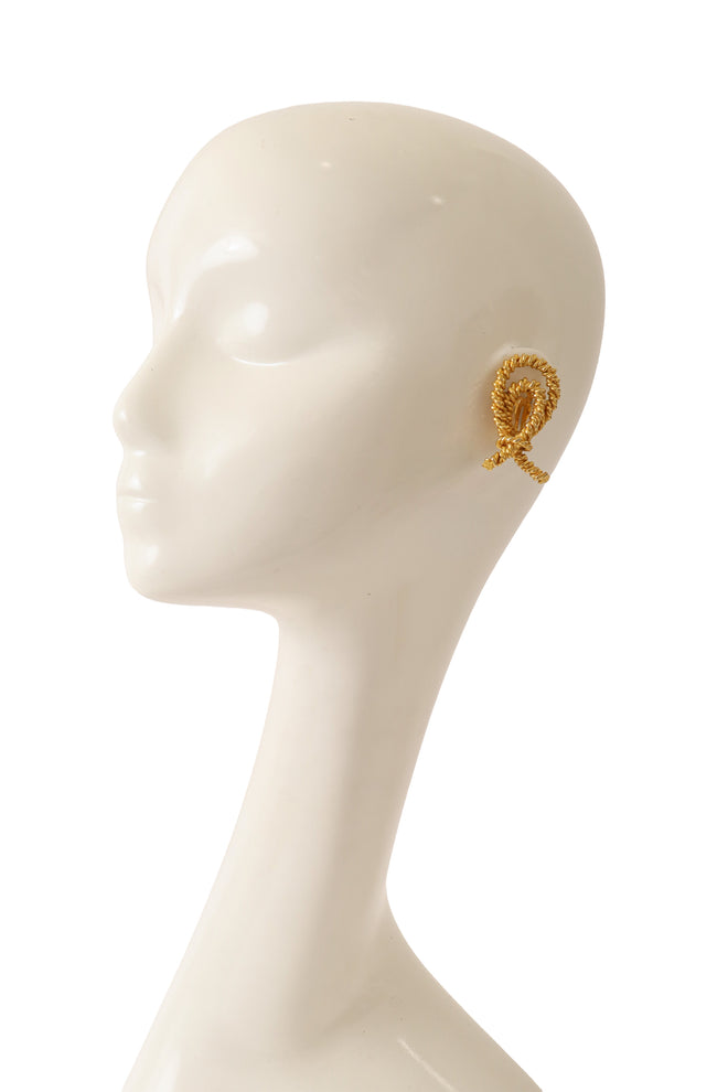 Rope knot clip-on earrings on mannequin @ Recess LA