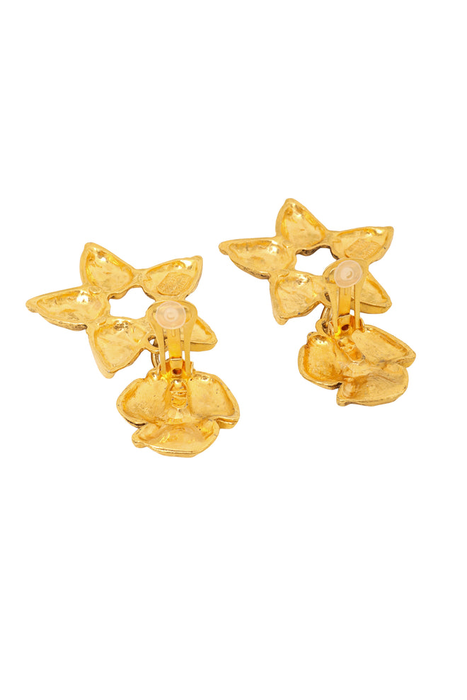 Vintage Matiere Premiere Hammered Star Drop Earrings backs open @ Recess LA