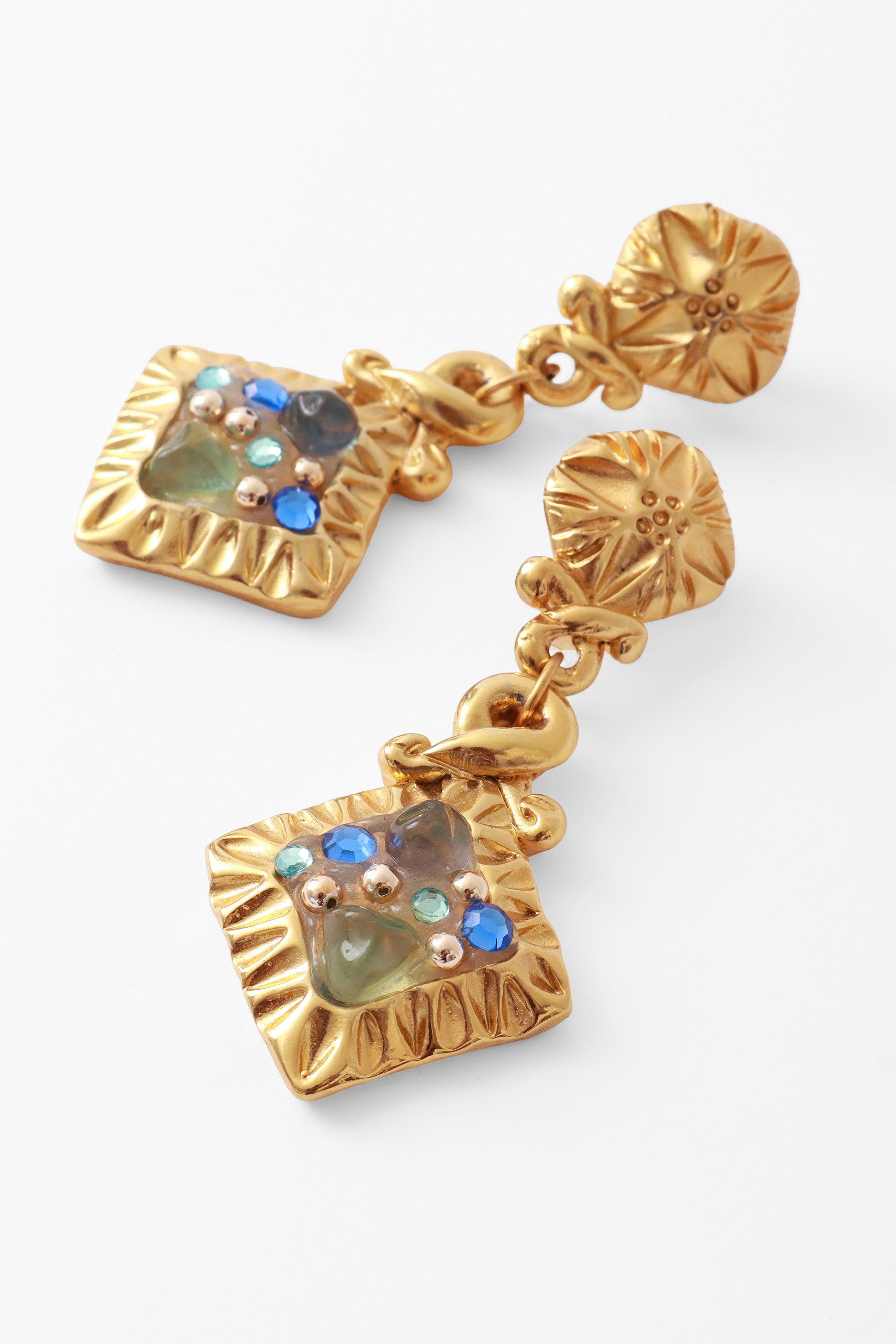  stone drop earrings by Jacky de G stones close @ Recess LA