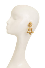 Vintage Matiere Premiere Hammered Star Drop Earrings on mannequin @ Recess LA