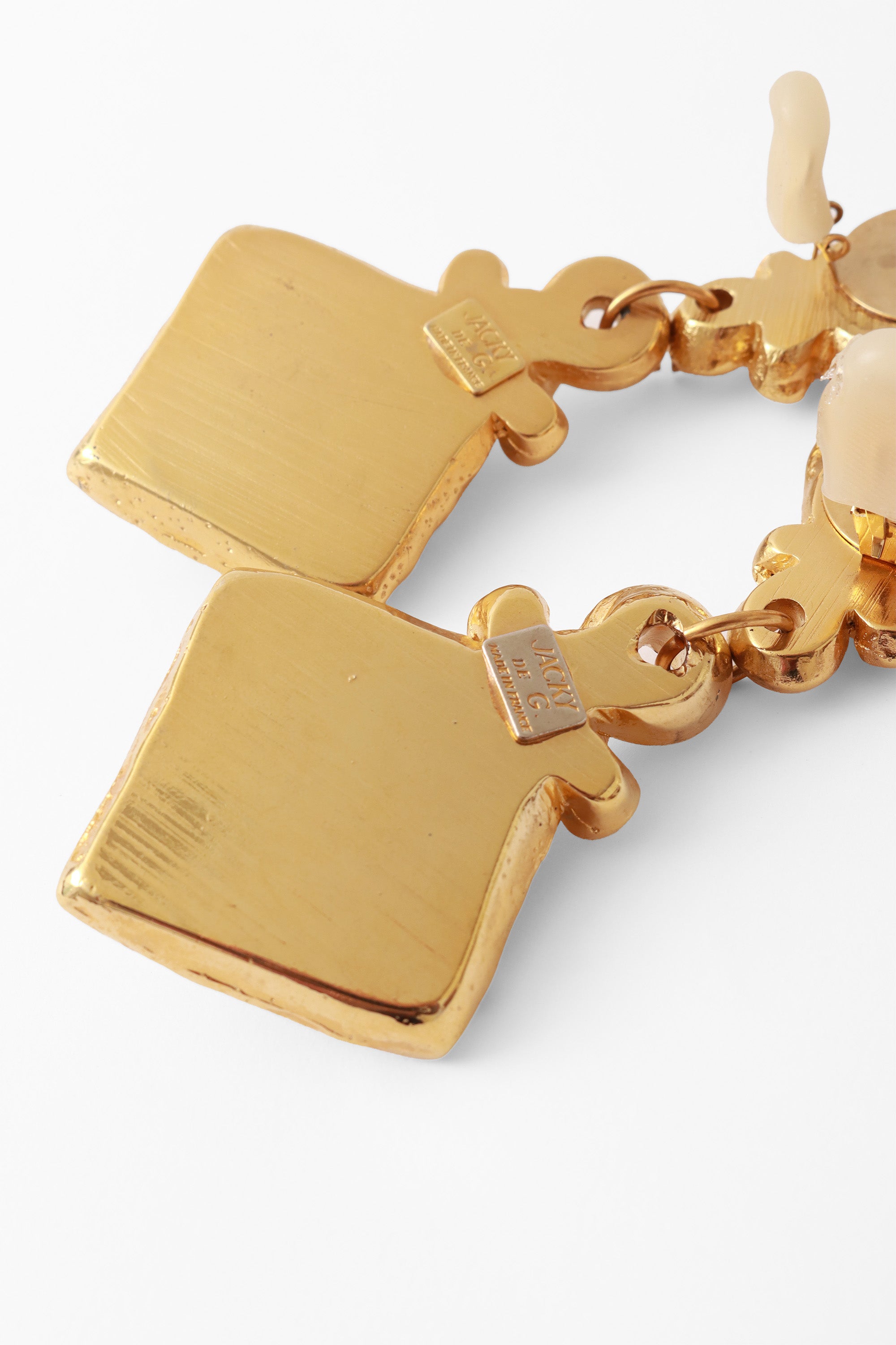  stone drop earrings by Jacky de G cartouche @ Recess LA