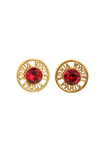 Vintage Sonia Rykiel Crystal Logo Button Earrings @ Recess LA
