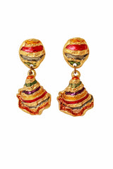 Striped Conch Drop Earrings
