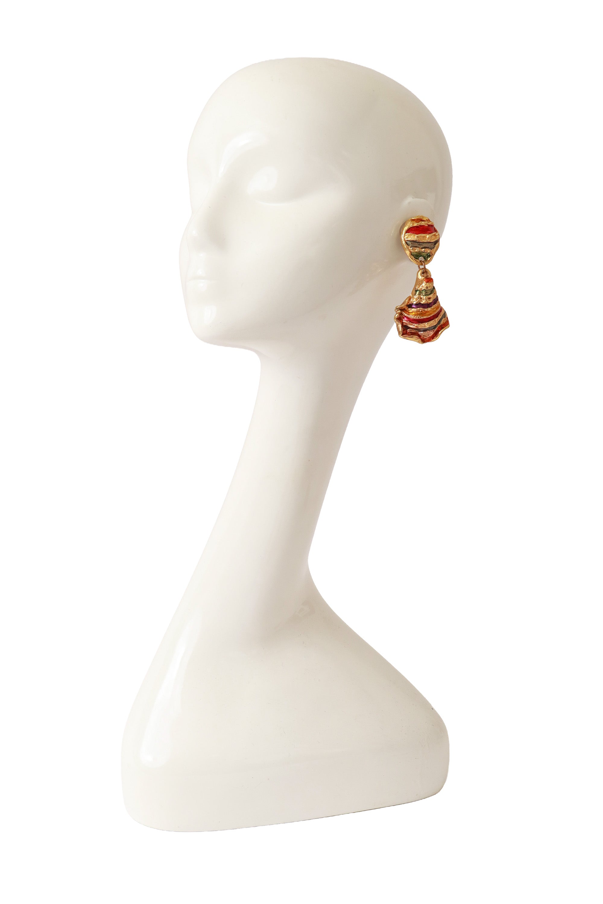 Striped Conch Drop Earrings