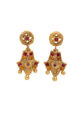 Vintage F.Volle Organic Shield Drop Earrings @ Recess LA