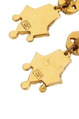 Vintage F.Volle Organic Shield Drop Earrings signature @ Recess LA
