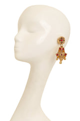 Vintage F.Volle Organic Shield Drop Earrings on mannequin @ Recess LA