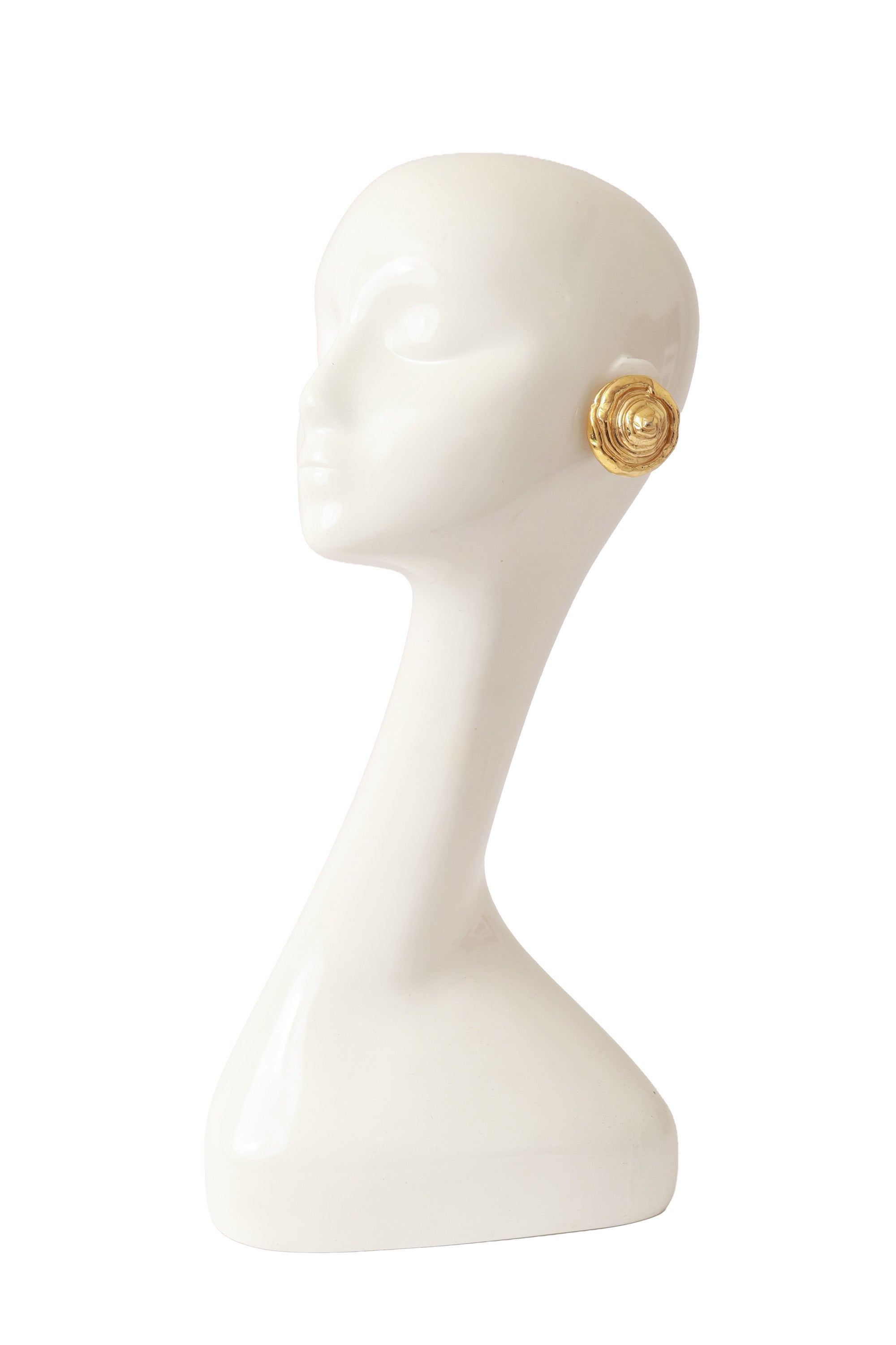 shell button earrings by Jacky De G on mannequin head @ Recess LA