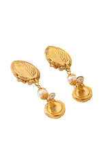 Snake and apple drop earrings backside clips open @ Recess LA 