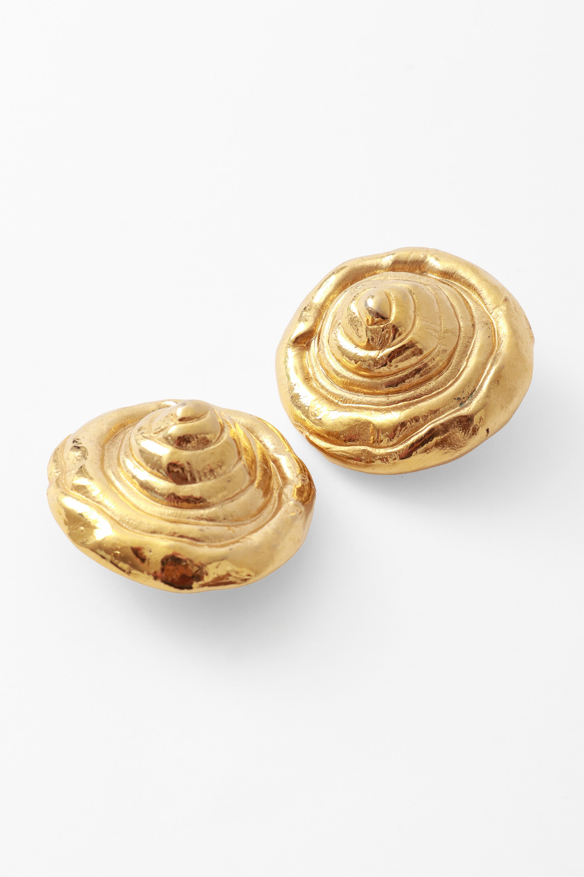 shell button earrings by Jacky De G close @ Recess LA