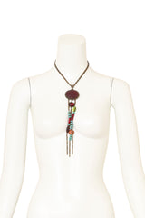 Vintage Babylone Paris Dragon Mirror Pendant Drop Necklace on mannequin @ Recess LA